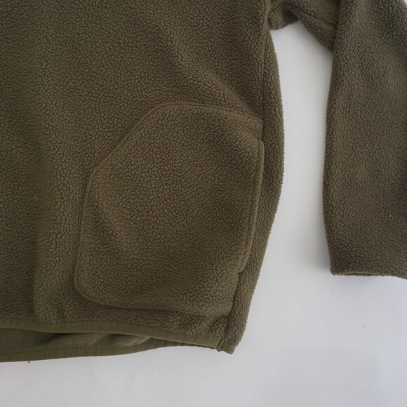 Hudson North Olive Green Button Collar Outdoors Fleece Pull Over Sweater Medium - Picture 6 of 9